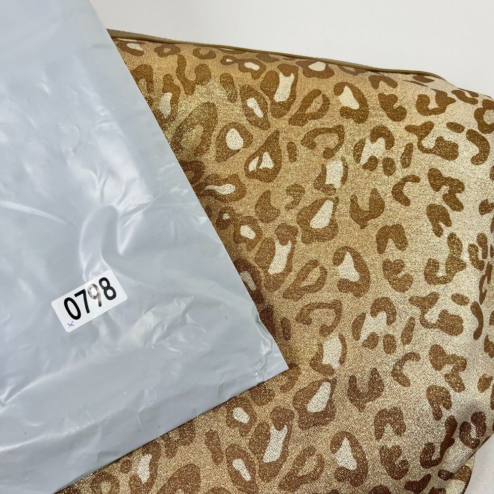 Liz Claiborne Shoulder Bag Size M Gold Animal Print Pink Lining Zipper Casual - Picture 11 of 11